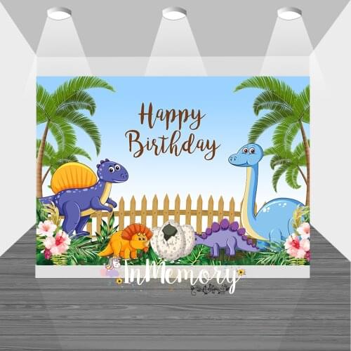 Photography Backdrops Jungle Trees Leaves Dinosaur Party Boy Birthday Photo Backgrounds Photo Studio