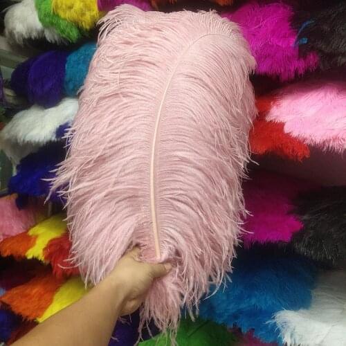 Hot 50 pcs High Quantity Water Red 24-26inch/60-65cm "thick Stem" Male Ostrich Feathers DIY Jewelry Craft Making Decoration