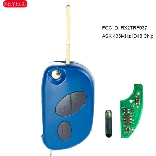 KEYECU Flip Keyless Remote ASK 433MHz ID48 Chip Replacement Fob for Maserati GranTurismo Quattroporte 2005-2011 FCCID: RX2TRF937