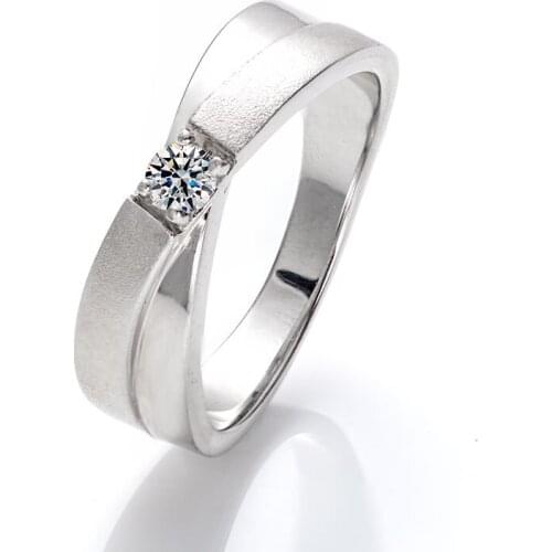 X Shape Men Wedding Rings s925 Sterling Silver 1ct Round Shape Moissanite Rings D Color Moissanite Jewelry Wedding Engagement