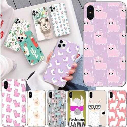 Llama Alpaca pattern Phone Case For iphone 12 11 Pro Max Mini XS Max 8 7 6 6S Plus X 5S SE 2020 XR Silicone Soft Cover