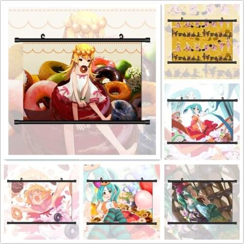 Monogatari Ononoki Yotsugi Oshino Shinobu Anime Manga HD Print Wall Poster Scroll