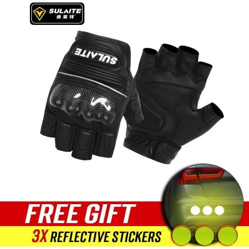 SULAITE Motorcycle Gloves Leather Riding Carbon Fiber Racing Gloves Sheepskin Gloves Motos Guante Cycling Mtb Driving Des Gants