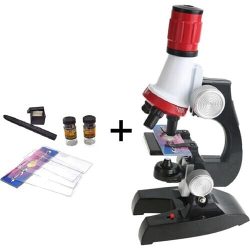 Microscope Kit Lab LED 100X-1200X Scientific Educational Toy Gift Biological Microscope Learning Toys for Children Lab Toy
