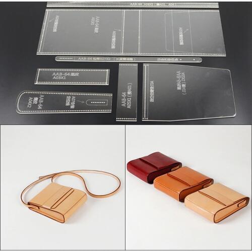 1set DIY Hobby Leathercraft Sewing pattern stencils Handmamde Shoulder Bag Template Clear Acrylic Leather Pattern 17x19.5x5cm