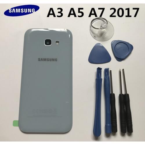 NEW Rear Panel Battery Glass Back Door Cover For Samsung Galaxy A3 A320 A5 A7 A720 A720F 2017 Pre-adhesive stickers+tools