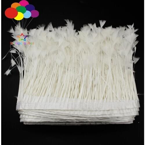 Natural 10-15CM (4-6 inches) tear flat head turkey feather dyed white making cloth edge DIY craft jewelry accessories feather