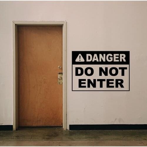 Do Not Enter Warning Sign Wall Sticker Removable Mural Signage For Office Decoration A002096