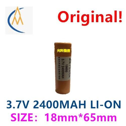 New genuine 3.7V polymer lithium rechargeable battery 18650 2400mAh flashlight equipment flat head notebook cell charge