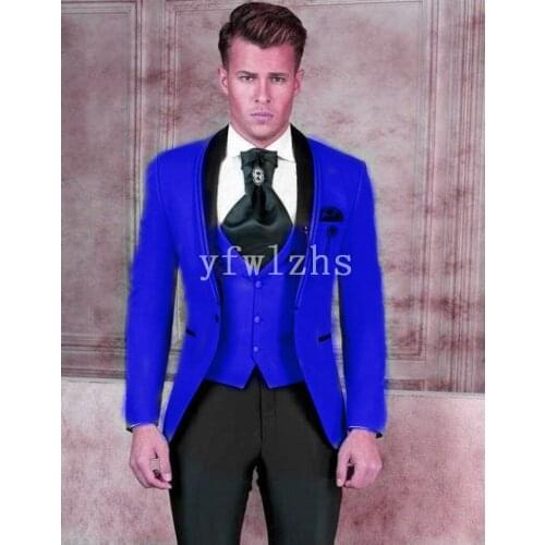 New Arrival One Button Groomsmen Shawl Lapel Groom Tuxedos Men Suits Wedding/Prom Best Man Blazer ( Jacket+Pants+Vest+Tie) B188