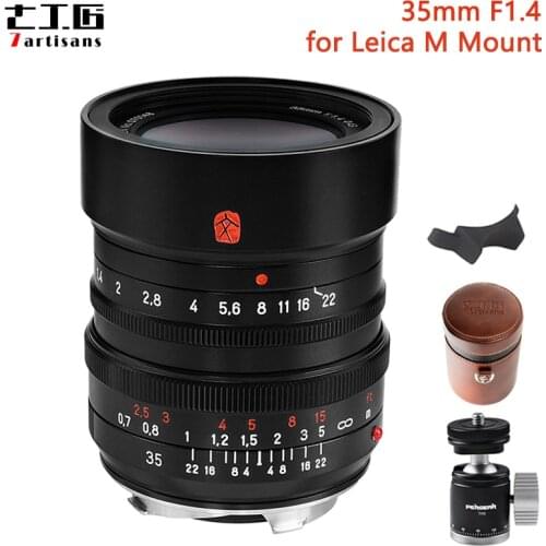 7Artisans 35mm F1.4 for Leica M Mount Cameras Lens Manual MF Full Frame for M240 M3 M6 M7 M8 M9 M10