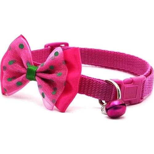 Pet Kittens Removable Bowknot Puppy Collar Lovely Flowers Dots Pattern Cats Collar Necklaces Supplies For Cats Accessories