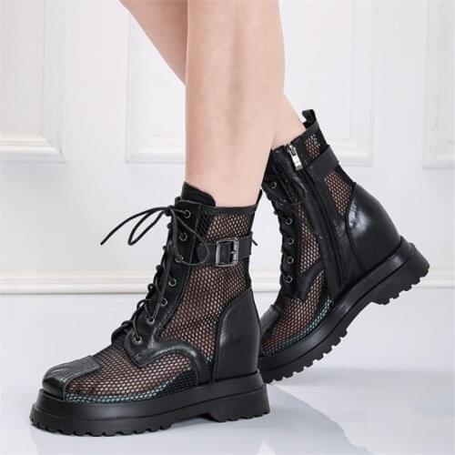 PXELENA Women's Hidden Platform Shoes