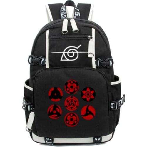 New Anime Backpack Kakashi Sasuke Itachi Boy Girl Bookbag Teenagers Student Schoolbags Women Men Travel Shoulder Bags