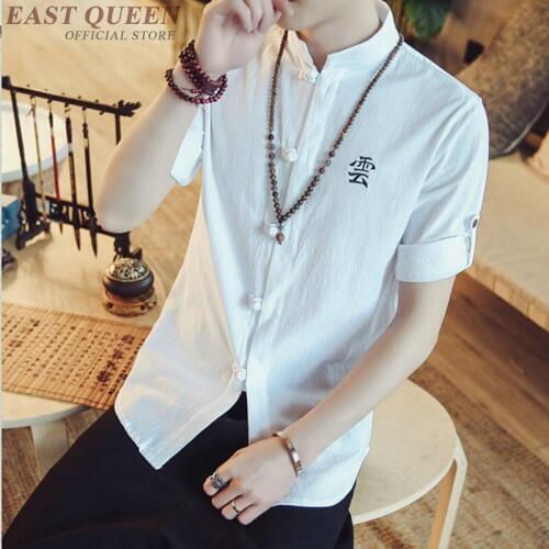 Traditional chinese clothing for men casual loose tops traditional chinese shirt new arrival 2018 fashion tops shirts AA3865 Y A