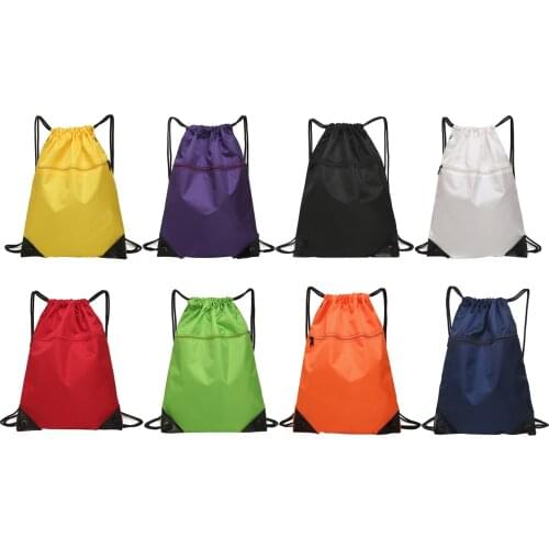 Waterproof Nylon Drawstring Bag Sack Fitness Gym Yoga School Backpack Shoe Pocket Toiletry Bag Unisex