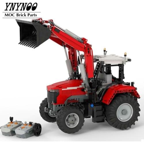 High-Tech Tractor 7700S with Front End Loader Bulldozer Compatible to Claas 42054 MOC Building Blocks Bricks DIY Toys Gifts