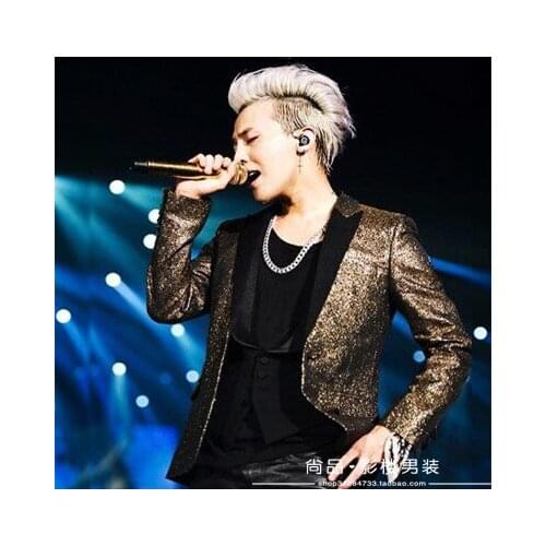 South Korea Black Red Slive Blue Gold Sequin Suit Nightclub Male Host Photo Studio Performance Dress Bar Man Blazer Jacket