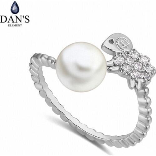 DANS Real Austrian Crystals Brand AAA Zirconia Micro Inlays Fashion Ring for women New Geometric 121484white