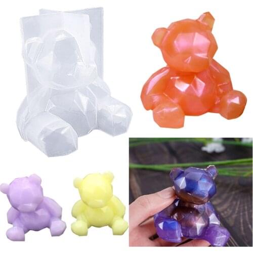 3D Bear Ornaments Epoxy Resin Mold Aromatherapy Plaster Silicone Mould DIY Crafts Car Pendant Decorations Mold