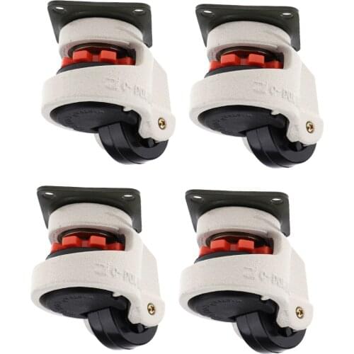 4x HEAVY DUTY FOOT MASTER NYLON WHEEL LOW PROFILE LEVELING CASTER RATED