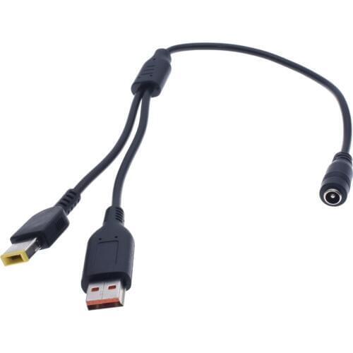 5.5*2.1mm DC Jack Power Adapter Cable Plug Female to Special USB Charger Male for Lenovo thinkpad for yoga3-14 yoga900 700