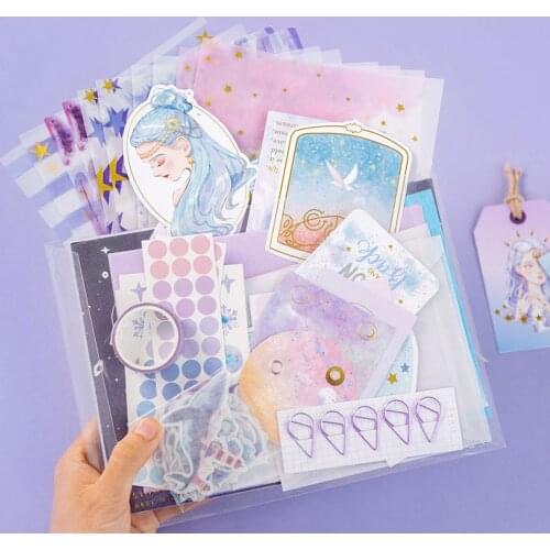 64/107 Pcs Material Paper Washi Tape Sticker Set Writing Paper Cards DIY Diary Scrapbooking Decoration Journaling Stationery