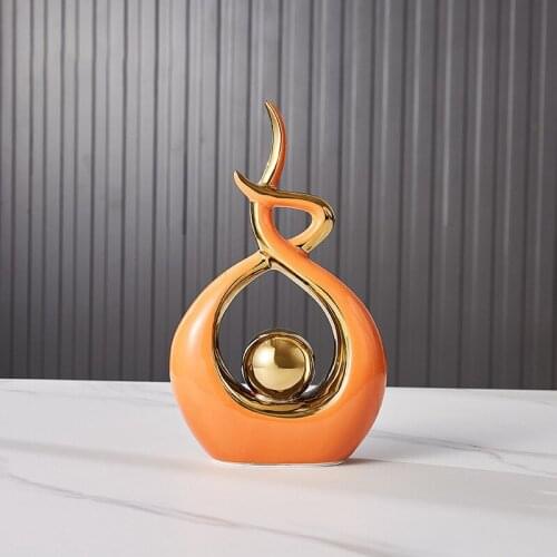 Ceramic Abstract Sculpture Handicraft Statues Office Desk Decoration Home Decoration Accessories for Living Room