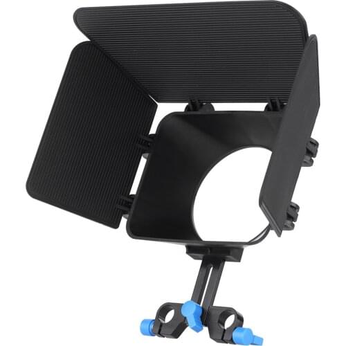 Andoer Matte Box Camshade for 15mm Rail Rod Follow Focus Rig Cage Movie Kit Film Making System for Canon DSLR Camera Camcorder