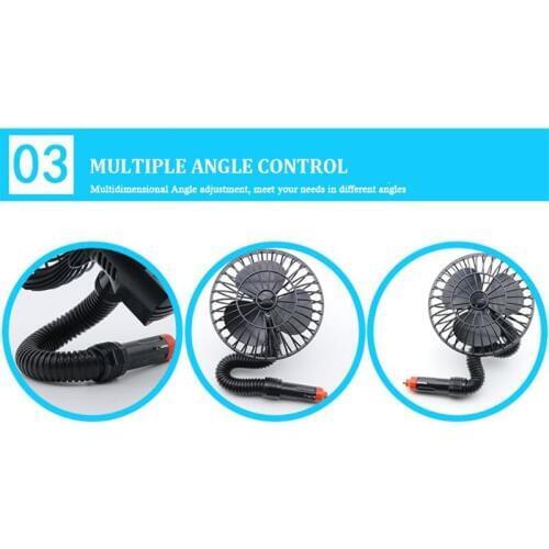 12V Mini Car Fan Cigarette Lighter Caravan Truck Boat Vehicle Cooler 4XFB