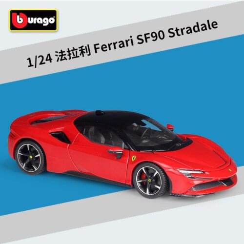 Bburago 1:24 Die cast FERRARI SF90 Stradale Sport Cars High Simulation Vehicle Alloy Metal Model Car Collectible Model Cars Toys