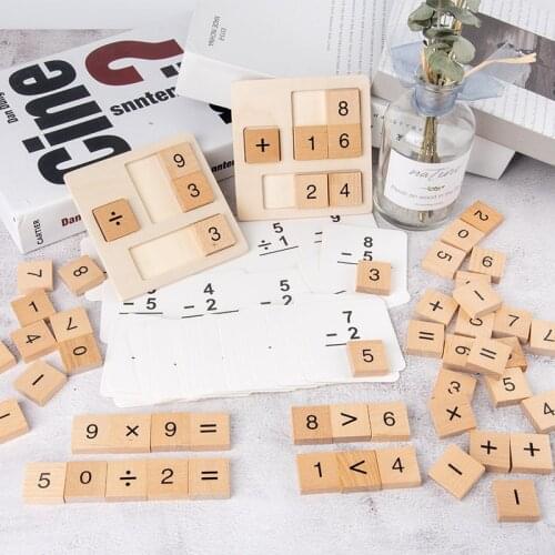 Wooden Montessori Math Teaching Aids kids Math Toys Counting Learning Toys Knowledge Board Early Education puzzle Jigsaw Toy