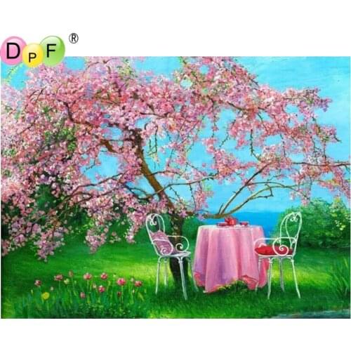 DPF DIY Garden Tree diamond painting full square cross stitch pictures cross stitch diamond painting mosaic crafts wall painting