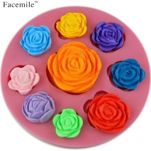 Facemile Rose Silicone Cake Molds Fondant Clay Decoration Tools Bakeware Flowers Easiest Maker 50-23 Gift