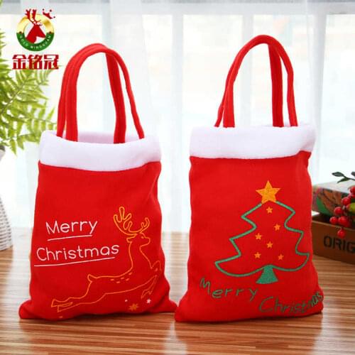 New Year Xmas Christmas Flannel Tote Bag Shoulder Bag Concise Letter Printing Shoulder Bags Ladies Duty Cotton Shopping Bags