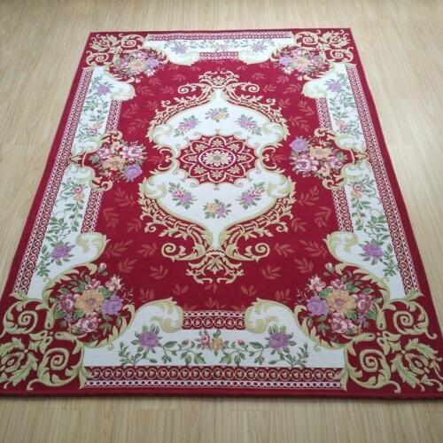 HUAMAO 2018 New European Royal Style Bedroom Carpet Vintage Floral Room Floor Mats Non-Slip Carpet for Living Room