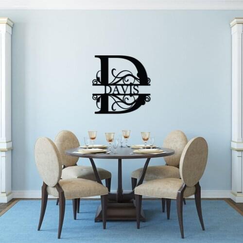 Custom Name Sign Split Letter Name Sign Personalized Last Name Sign Door Hanger Outdoor Sign Wedding Gift Monogram wall decor