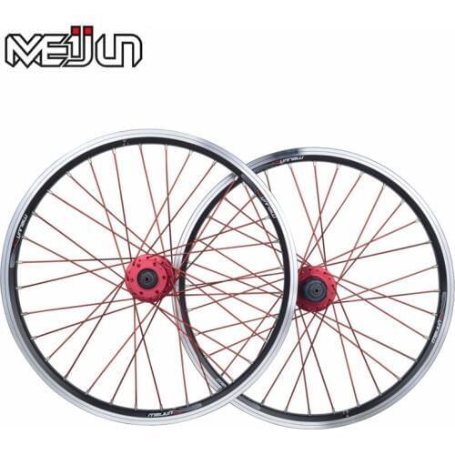 MEIJUN small wheel folding bicycle wheels 20-inch aluminum alloy quick release 406 V brake disc wheel hub