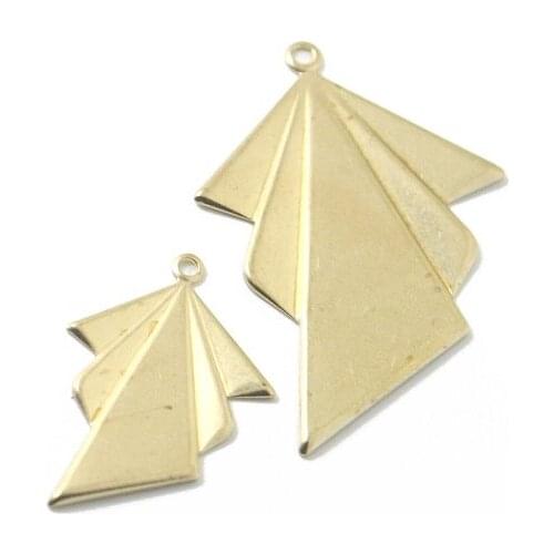 DIY Components Two Size Geometric Pendant Single Hole Triangle Pendant Triangle Handmade Pop Earring Necklace Jewelry Making