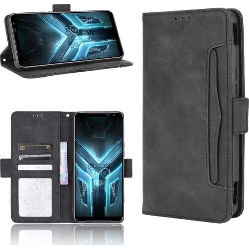 Leather Flip phone case for ASUS ROG Phone 3 Strix / ROG Phone 3 ZS661KS back Cover with stand Coque