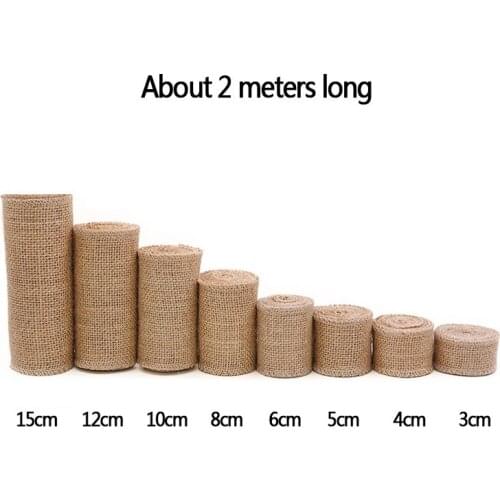 2M natural jute burlap burlap ribbon roll retro antique wedding decoration christmas gift packaging holiday party home DIY