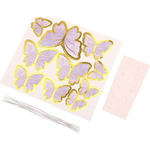 Hot 1 Set Cake Toppers Handmade Exquisite Paper Butterfly Cake Topper For Birthday Cake Decoration High Quality Cake DIY Decor