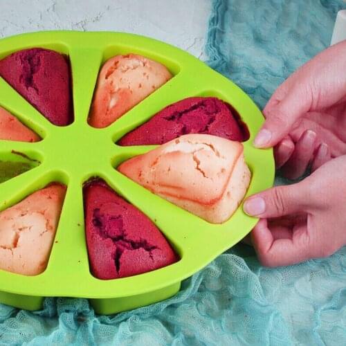 Hot Sale Silicone 8 Points Scoring Mold DIY Cake Mold Mold Orange-Shaped Rice 8-Hole Silicone Pizza Mold Tray Cake Baking C M1I3