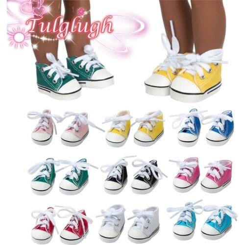 Mini 5cm Canvas Doll Shoes For 14.5 Inch Wellie Wisher Blythe&Paola Reina&1/6 BJD Doll Accessories Girls DIY Toys