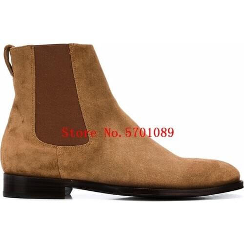 Man Ankle Chelsea Boots Slip On Classic Fashion Kanye West Western Cowboy Chelsea Boots New Rock Roll Martin Boots Shoes