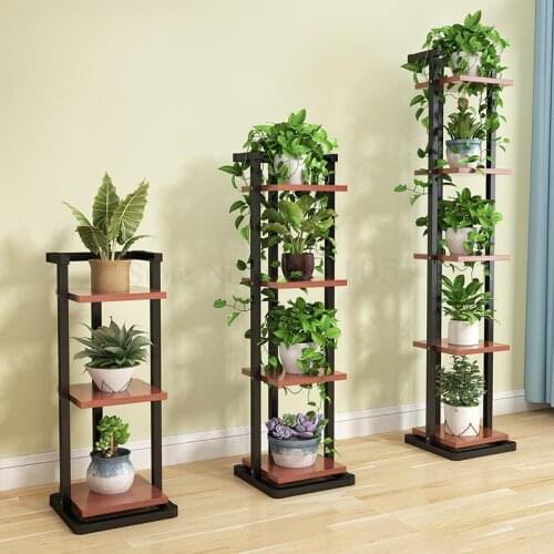Living Room Floor Flower Stand Multi-layer Indoor Multi-purpose Hanging Basket Fleshy Green Loof Shelf Special Space Saving Wrou