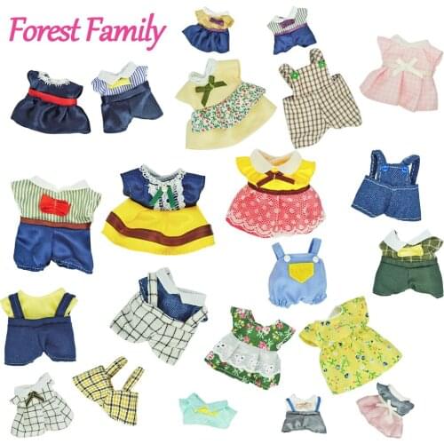 New Dollhouse Dolls Clothes 12 Styles Dress Skirt Forest Family Girls Pretend Play Toys Compatible 1:12 Dollhouse Accessories