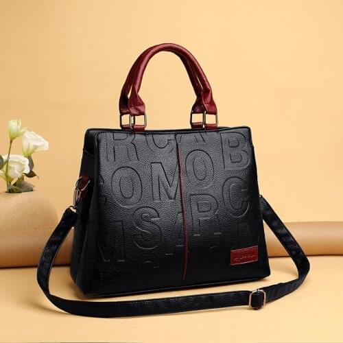 New Luxury Designer Women Brand Handbags Letter Printing PU Leather Women Shopping Tote Bag Female Shoulder Crossbody Bag Purse