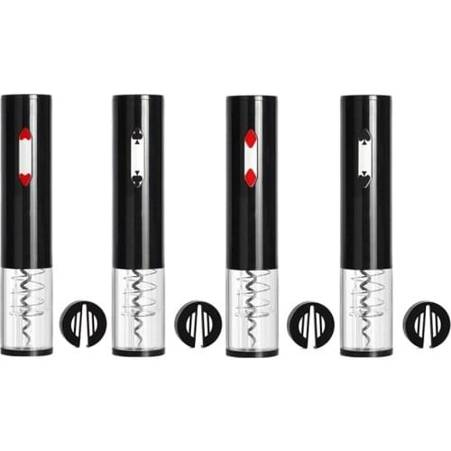 New Electric Opener Red Grape Wine Bottle Opener Automatic Wooden Cork Extractor Corkscrew with Foil Remover