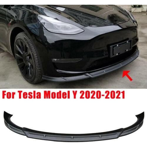 New Carbon Fiber Front Bumper Lip Body Kit Spoiler for Tesla Model Y 2020-2021 Front Lower Bumper Protector Guard Cover